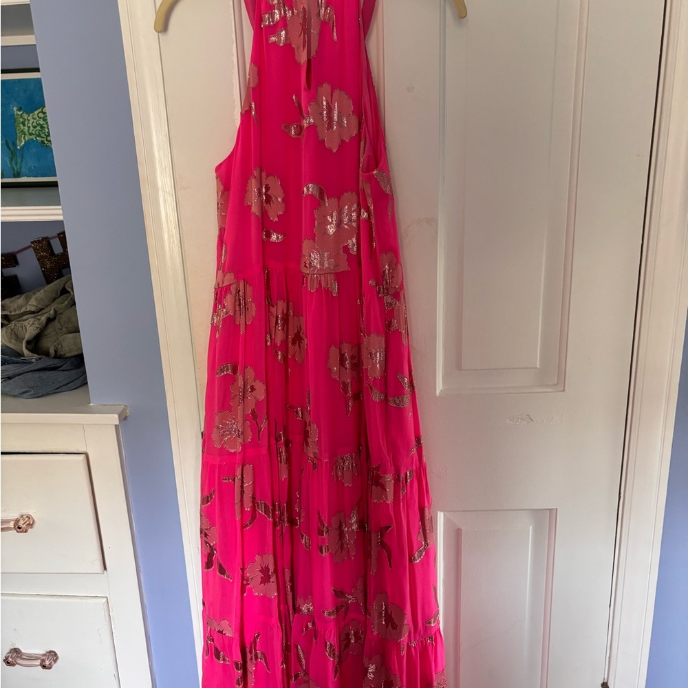 Lilly Pulitzer Vibrant Pink Floral Maxi Dress